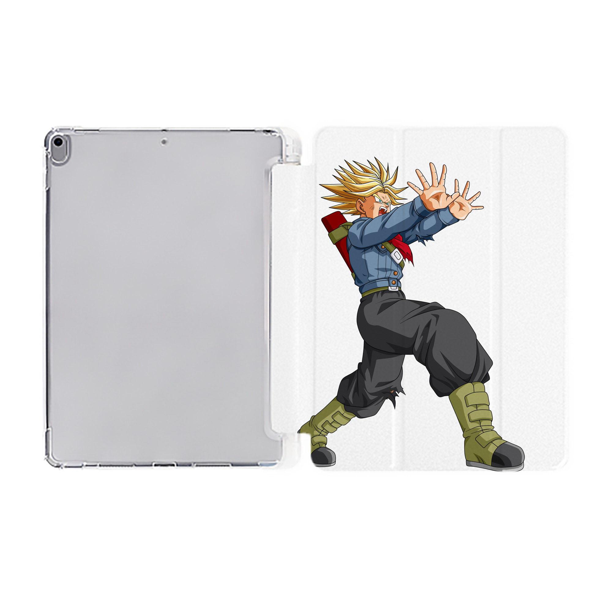 （画像用） ドラゴンボール トランクス（Torankusu）DRAGON BALL Trunks IPad ケース ペン収納付き 三つ折りスタンド PUレザー×シリコン 対応機種9.5/10.5/10.9インチ